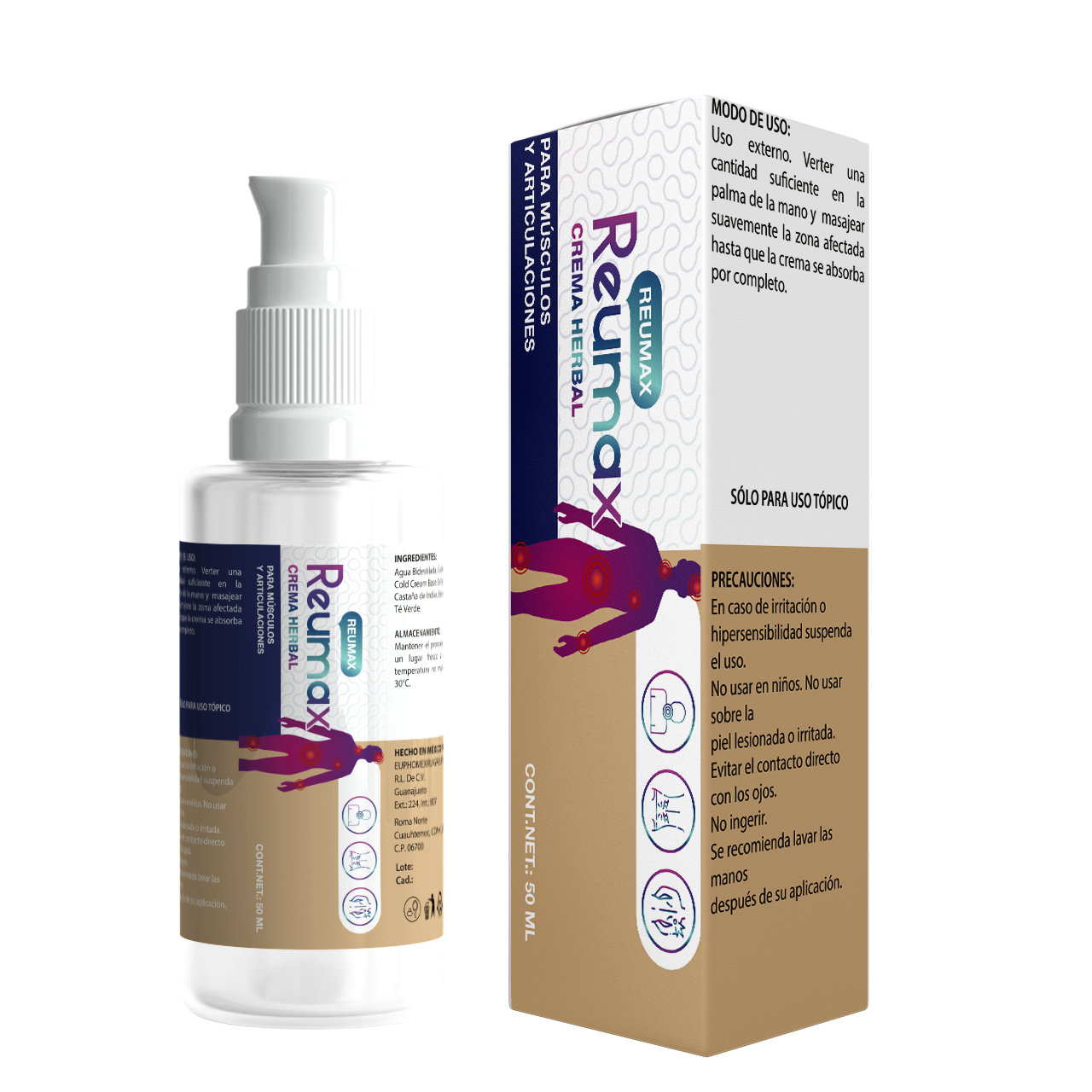 Reumax, crema herbal de 50 ml